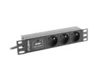 LISTWA ZASILAJĄCA RACK PDU 10" LANBERG 1U 10A 2M 3X 230V PL CZARNA C14