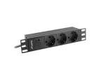LISTWA ZASILAJĄCA RACK PDU 10" LANBERG 1U 16A 2M 3X SCHUKO CZARNA