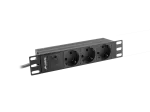 LISTWA ZASILAJĄCA RACK PDU 10" LANBERG 1U 16A 2M 3X SCHUKO CZARNA