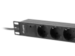 LISTWA ZASILAJĄCA RACK PDU 10" LANBERG 1U 16A 2M 3X SCHUKO CZARNA