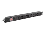 LISTWA ZASILAJĄCA RACK PDU 19" LANBERG 1U 10A 10X IEC C13 2M CZARNA C14