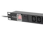 LISTWA ZASILAJĄCA RACK PDU 19" LANBERG 1U 10A 10X IEC C13 2M CZARNA C14