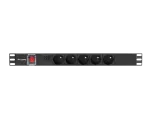 LISTWA ZASILAJĄCA RACK PDU 19" LANBERG 1U 10A 5X 230V PL 2M CZARNA C14