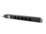 LISTWA ZASILAJĄCA RACK PDU 19" LANBERG 1U 10A 5X 230V PL 2M CZARNA C14