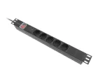 LISTWA ZASILAJĄCA RACK PDU 19" LANBERG 1U 10A 5X SCHUKO 2M CZARNA C14