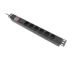 LISTWA ZASILAJĄCA RACK PDU 19" LANBERG 1U 10A 6X SCHUKO 2M CZARNA C14
