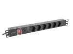 LISTWA ZASILAJĄCA RACK PDU 19" LANBERG 1U 10A 6X SCHUKO 2M CZARNA C14