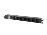 LISTWA ZASILAJĄCA RACK PDU 19" LANBERG 1U 10A 7X 230V PL 2M CZARNA C14