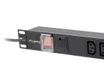 LISTWA ZASILAJĄCA RACK PDU 19" LANBERG 1U 16A 2M 8X IEC C13 CZARNA C20