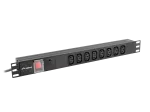LISTWA ZASILAJĄCA RACK PDU 19" LANBERG 1U 16A 2M 8X IEC C13 CZARNA C20
