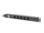 LISTWA ZASILAJĄCA RACK PDU 19" LANBERG 1U 16A 5X 230V SCHUKO 2M CZARNA