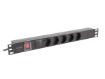LISTWA ZASILAJĄCA RACK PDU 19" LANBERG 1U 16A 5X 230V SCHUKO 2M CZARNA