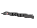 LISTWA ZASILAJĄCA RACK PDU 19" LANBERG 1U 16A 5X 230V SCHUKO 2M CZARNA