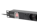 LISTWA ZASILAJĄCA RACK PDU 19" LANBERG 1U 16A 6X 230V PL 2M CZARNA