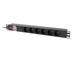 LISTWA ZASILAJĄCA RACK PDU 19" LANBERG 1U 16A 6X 230V PL 2M CZARNA