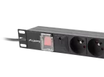 LISTWA ZASILAJĄCA RACK PDU 19" LANBERG 1U 16A 7X 230V PL 2M CZARNA