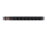 LISTWA ZASILAJĄCA RACK PDU 19" LANBERG 1U 16A 8X 230V PL 2M CZARNA