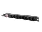 LISTWA ZASILAJĄCA RACK PDU 19" LANBERG 1U 16A 8X 230V PL 2M CZARNA