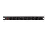 LISTWA ZASILAJĄCA RACK PDU 19" LANBERG 1U 16A 9X 230V PL 3M CZARNA