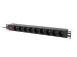 LISTWA ZASILAJĄCA RACK PDU 19" LANBERG 1U 16A 9X 230V PL 3M CZARNA