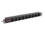 LISTWA ZASILAJĄCA RACK PDU 19" LANBERG 1U 16A 9X 230V PL 3M CZARNA