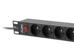 LISTWA ZASILAJĄCA RACK PDU 19" LANBERG 1U 16A 9X 230V PL 3M CZARNA