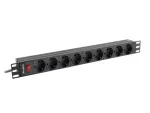 LISTWA ZASILAJĄCA RACK PDU 19" LANBERG 1U 16A 9X SCHUKO 3M CZARNA