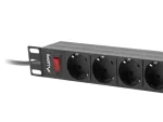 LISTWA ZASILAJĄCA RACK PDU 19" LANBERG 1U 16A 9X SCHUKO 3M CZARNA