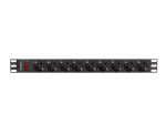 LISTWA ZASILAJĄCA RACK PDU 19" LANBERG 1U 16A 9X SCHUKO 3M CZARNA