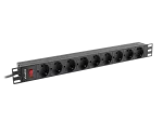 LISTWA ZASILAJĄCA RACK PDU 19" LANBERG 1U 16A 9X SCHUKO 3M CZARNA