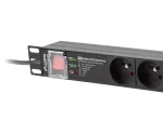 LISTWA ZASILAJĄCA RACK PDU PRO 19" LANBERG 1U 16A 7X 230V PL SPD-3MP 2M CZARNA