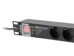 LISTWA ZASILAJĄCA RACK PDU PRO 19" LANBERG 1U 16A 7X SCHUKO SPD-3MP 2M CZARNA