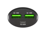ŁADOWARKA SAMOCHODOWA NATEC CONEY 2X USB 1X USB-C QUICK CHARGE 84W CZARNA