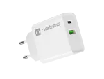 ŁADOWARKA SIECIOWA NATEC RIBERA 1X USB-A + 1X USB-C 20W BIAŁA