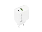 ŁADOWARKA SIECIOWA NATEC RIBERA 1X USB-A + 1X USB-C 20W BIAŁA