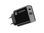 ŁADOWARKA SIECIOWA NATEC RIBERA 1X USB-A + 1X USB-C 20W CZARNA