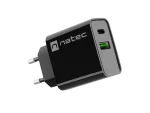 ŁADOWARKA SIECIOWA NATEC RIBERA 1X USB-A + 1X USB-C 20W CZARNA