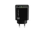 ŁADOWARKA SIECIOWA NATEC RIBERA 1X USB-A + 1X USB-C 20W CZARNA