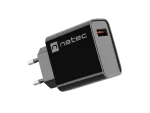 ŁADOWARKA SIECIOWA NATEC RIBERA 1X USB-A 18W CZARNA