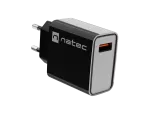 ŁADOWARKA SIECIOWA NATEC RIBERA 1X USB-A 18W CZARNA