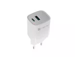ŁADOWARKA SIECIOWA NATEC RIBERA GAN 1X USB-A + 1X USB-C 30W BIAŁA
