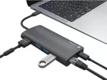 MULTIPORT ADAPTER NATEC FOWLER 2 V2 USB-C 8W1 HUB ->USB 3.0 3X, HDMI 4K, USB-C, RJ45, SD, MICRO SD