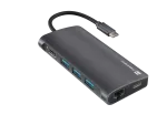 MULTIPORT ADAPTER NATEC FOWLER 2 V2 USB-C 8W1 HUB ->USB 3.0 3X, HDMI 4K, USB-C, RJ45, SD, MICRO SD