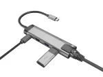 MULTIPORT ADAPTER NATEC FOWLER GO USB-C 5W1 HUB ->USB 3.0 2X, HDMI 4K, USB-C PD, RJ45