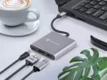 MULTIPORT ADAPTER NATEC FOWLER MINI USB-C 3W1 HUB -> USB 3.0, HDMI 4K, USB-C PD