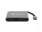 MULTIPORT ADAPTER NATEC FOWLER MINI USB-C 3W1 HUB -> USB 3.0, HDMI 4K, USB-C PD