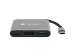 MULTIPORT ADAPTER NATEC FOWLER MINI USB-C 3W1 HUB -> USB 3.0, HDMI 4K, USB-C PD