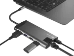 MULTIPORT ADAPTER NATEC FOWLER PLUS USB-C 8W1 HUB -> USB 3.0 3X, HDMI 4K, USB-C PD, RJ45, SD, MICRO