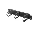 ORGANIZER KABLI 10" 1U Z 3 METALOWYMI UCHWYTAMI TYP B CZARNY LANBERG