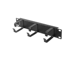 ORGANIZER KABLI 10" 1U Z 3 METALOWYMI UCHWYTAMI TYP B CZARNY LANBERG